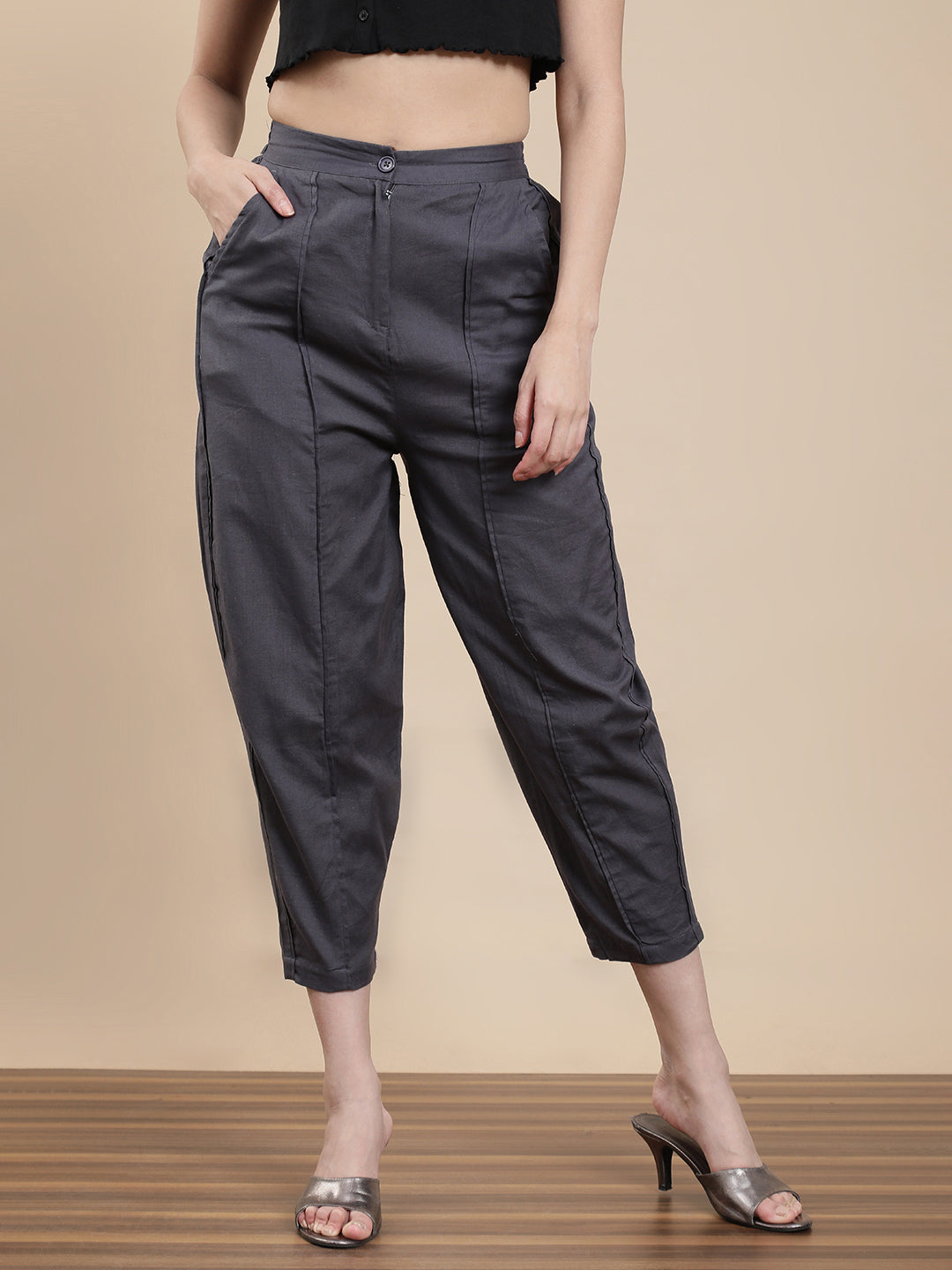 Women Grey Casual Pants
