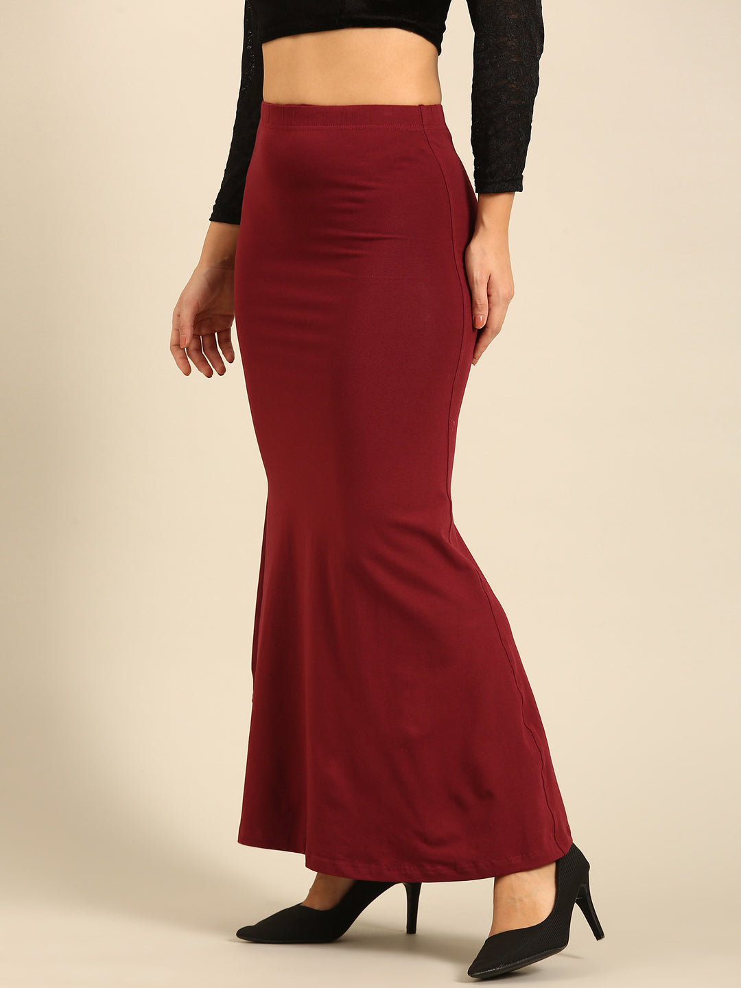 Women Maroon Saree Shapewear