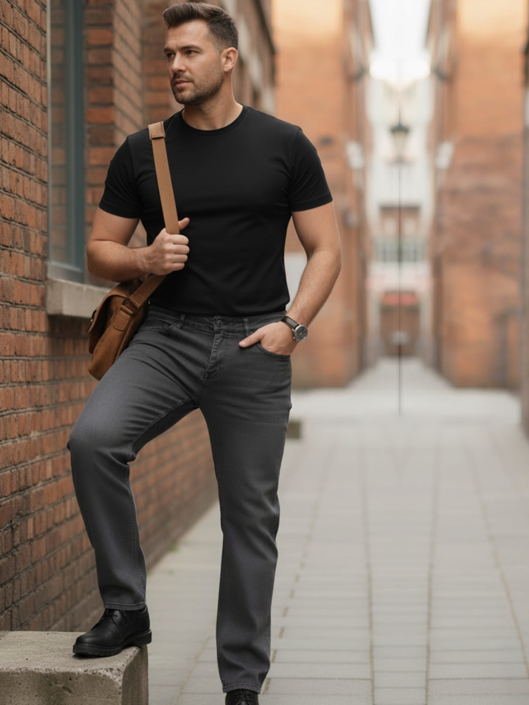 Men Grey Mid-Rise Jeans