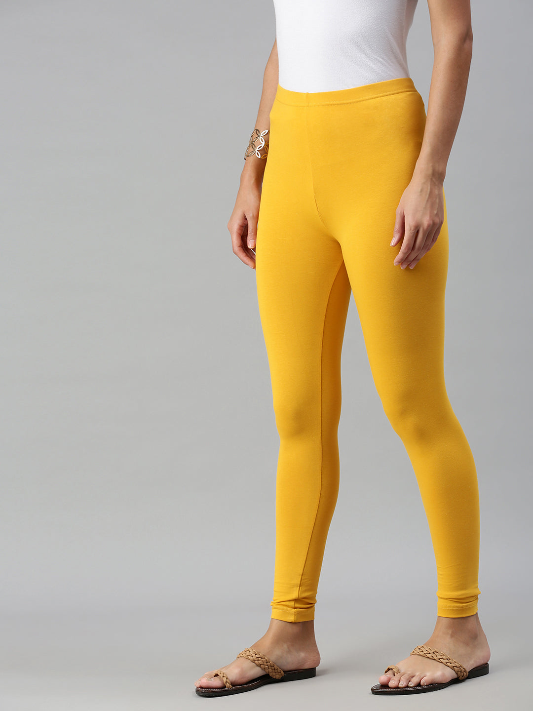 Women Mustard Casual Leggings