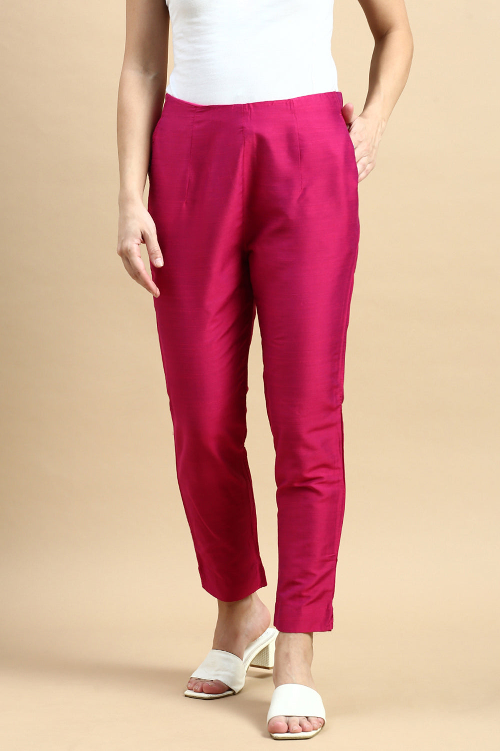 Women Pink Festive Pants