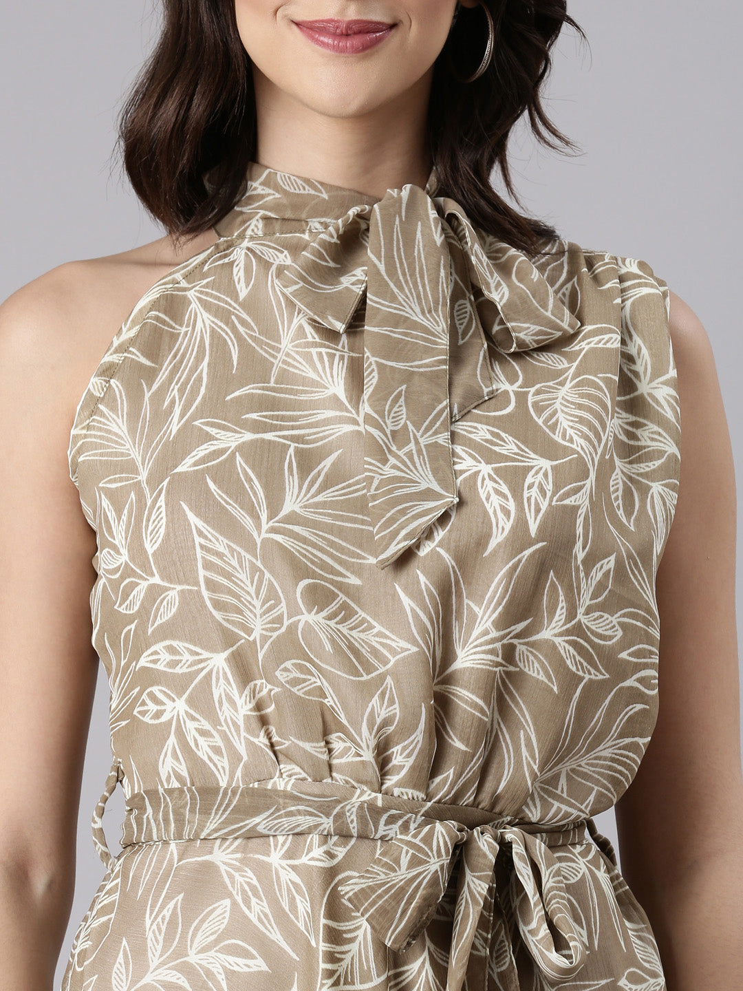 Women Floral Woven Midi Chiffon Dress