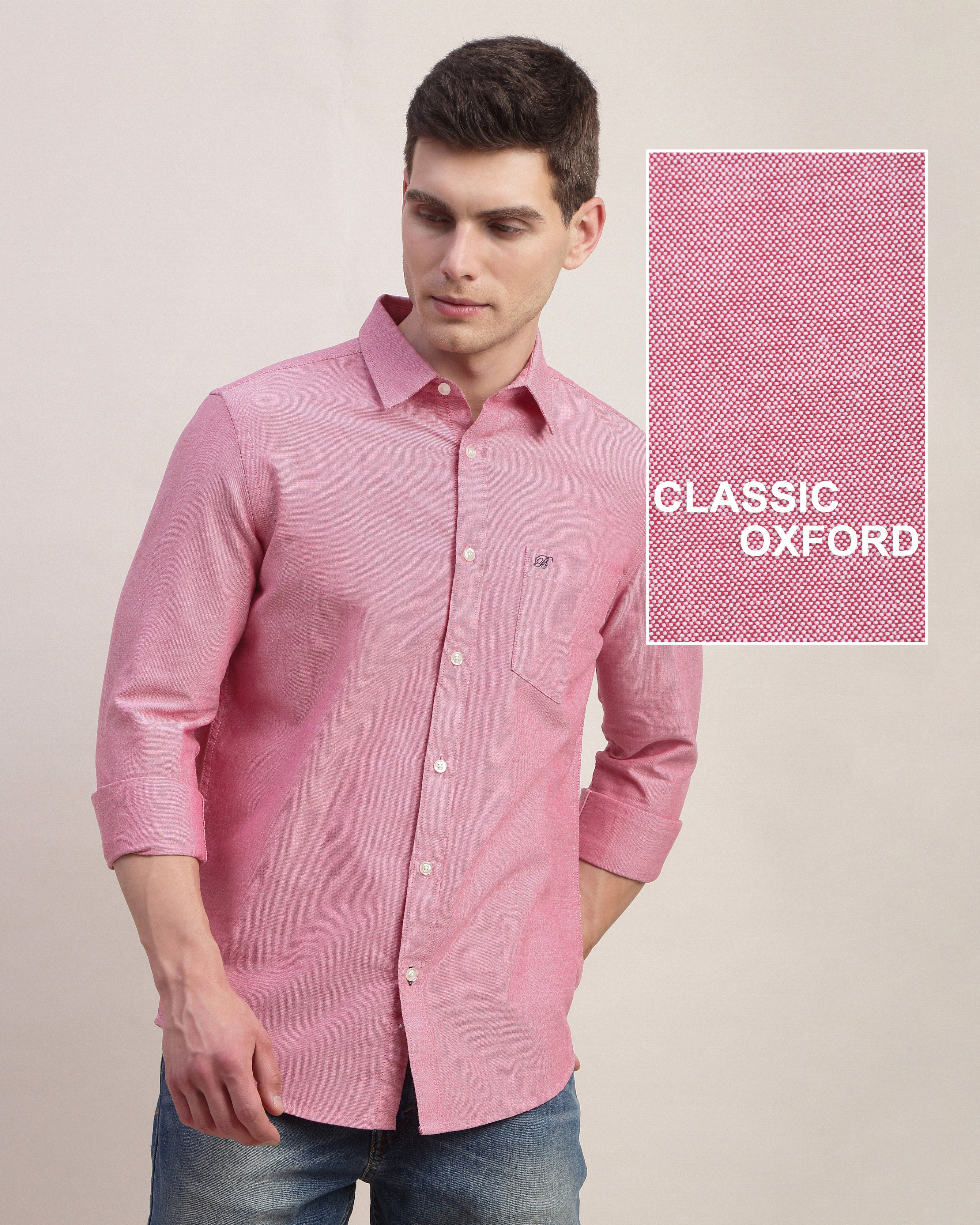 Men Red Oxford Shirt