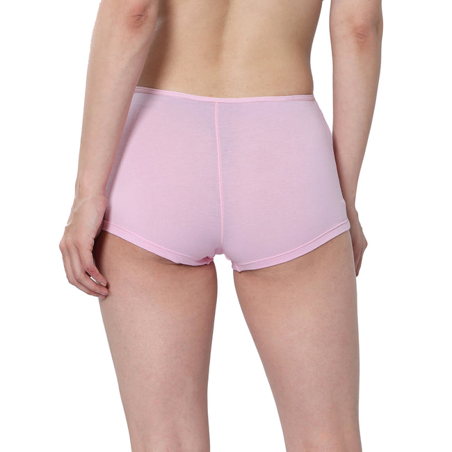 Women Pink Midrise Comfort Boyshorts