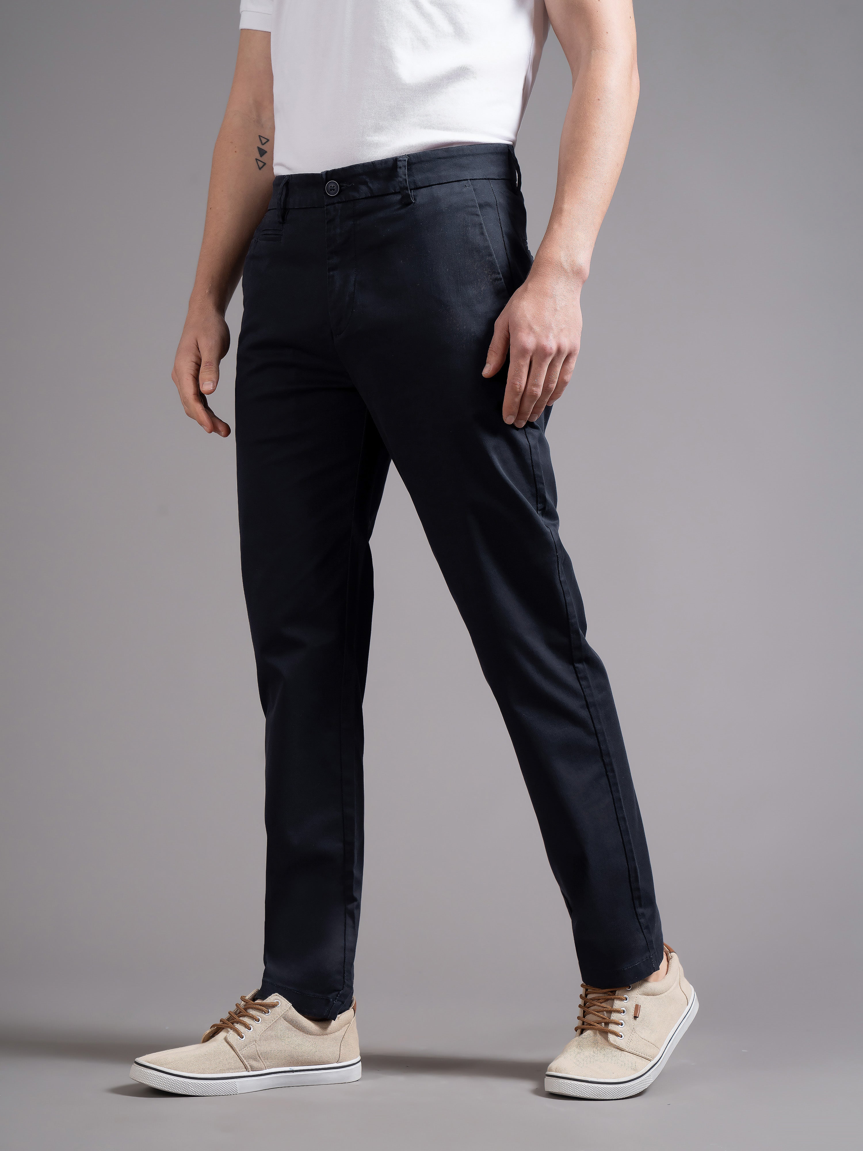 Men Blue Smart Slim Fit Chinos