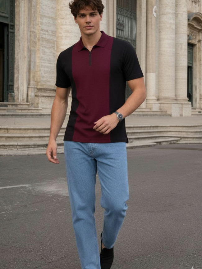 Men Cotton Polo Collar T-Shirt