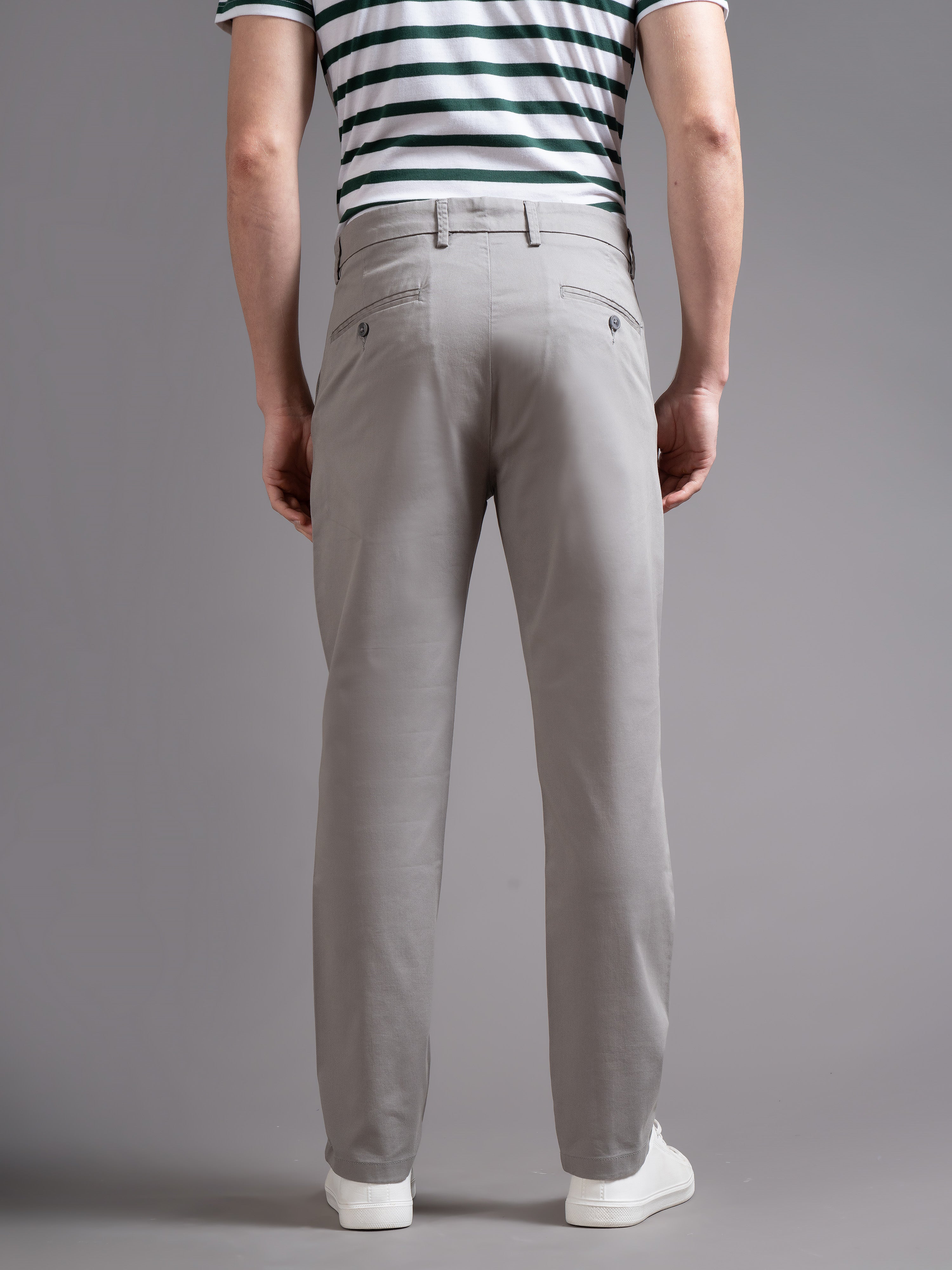 Men Grey Smart Slim Fit Chinos