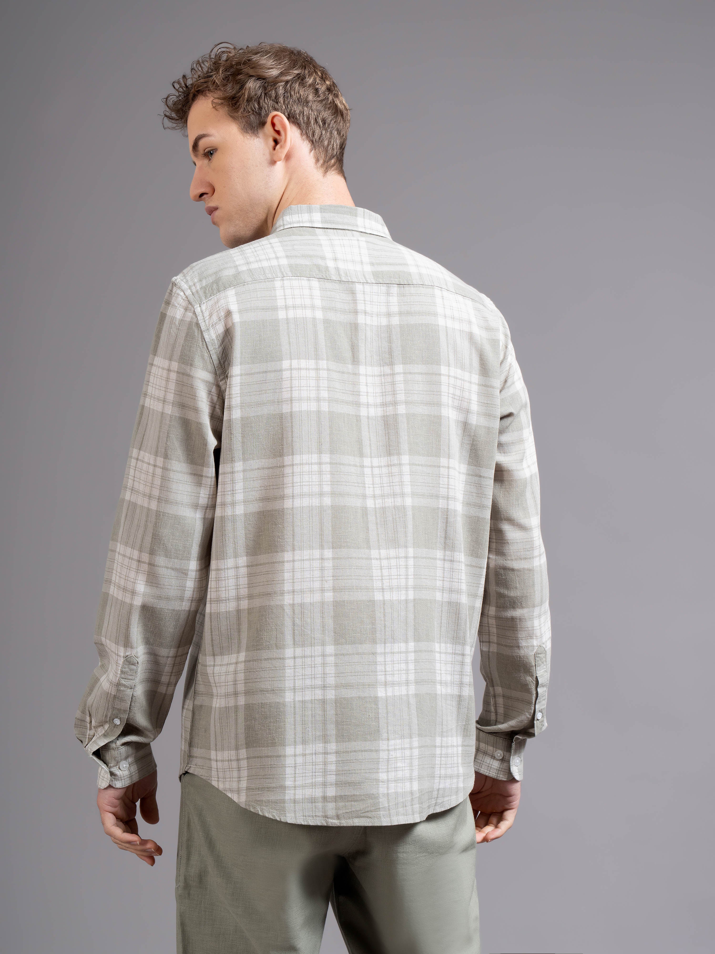 Men Green Geometric Print Shirt