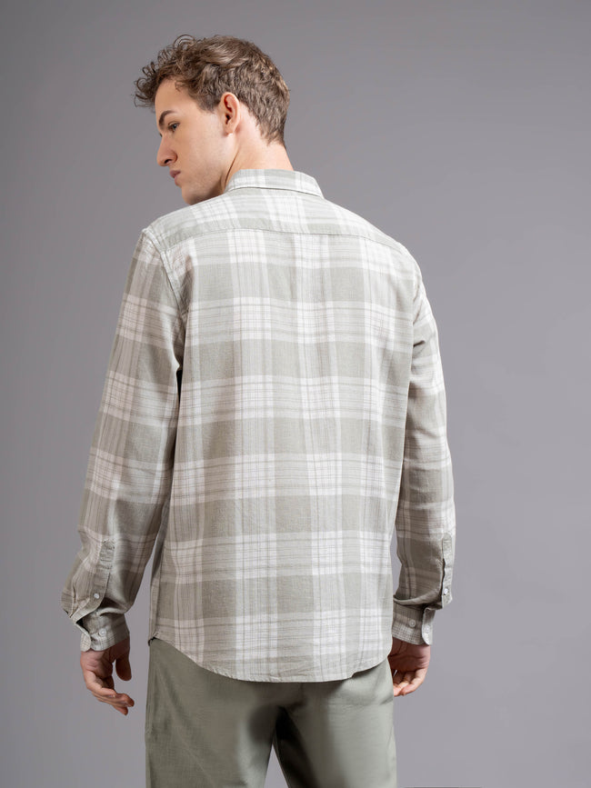 Men Green Geometric Print Shirt