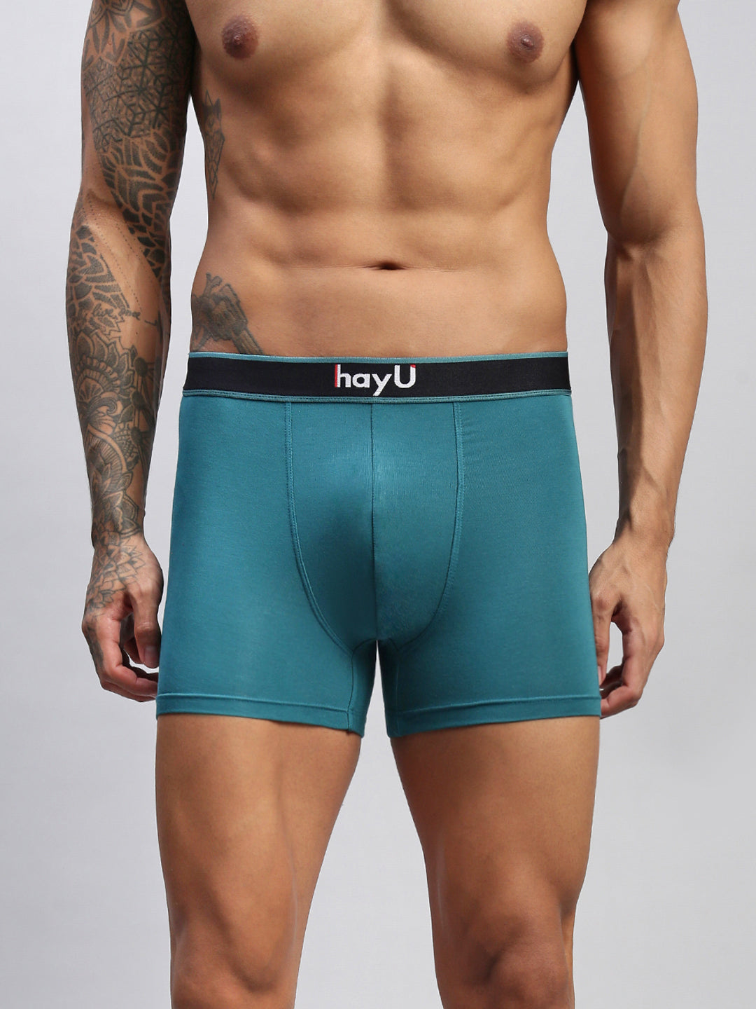 Men Teal Modal Solid Trunks