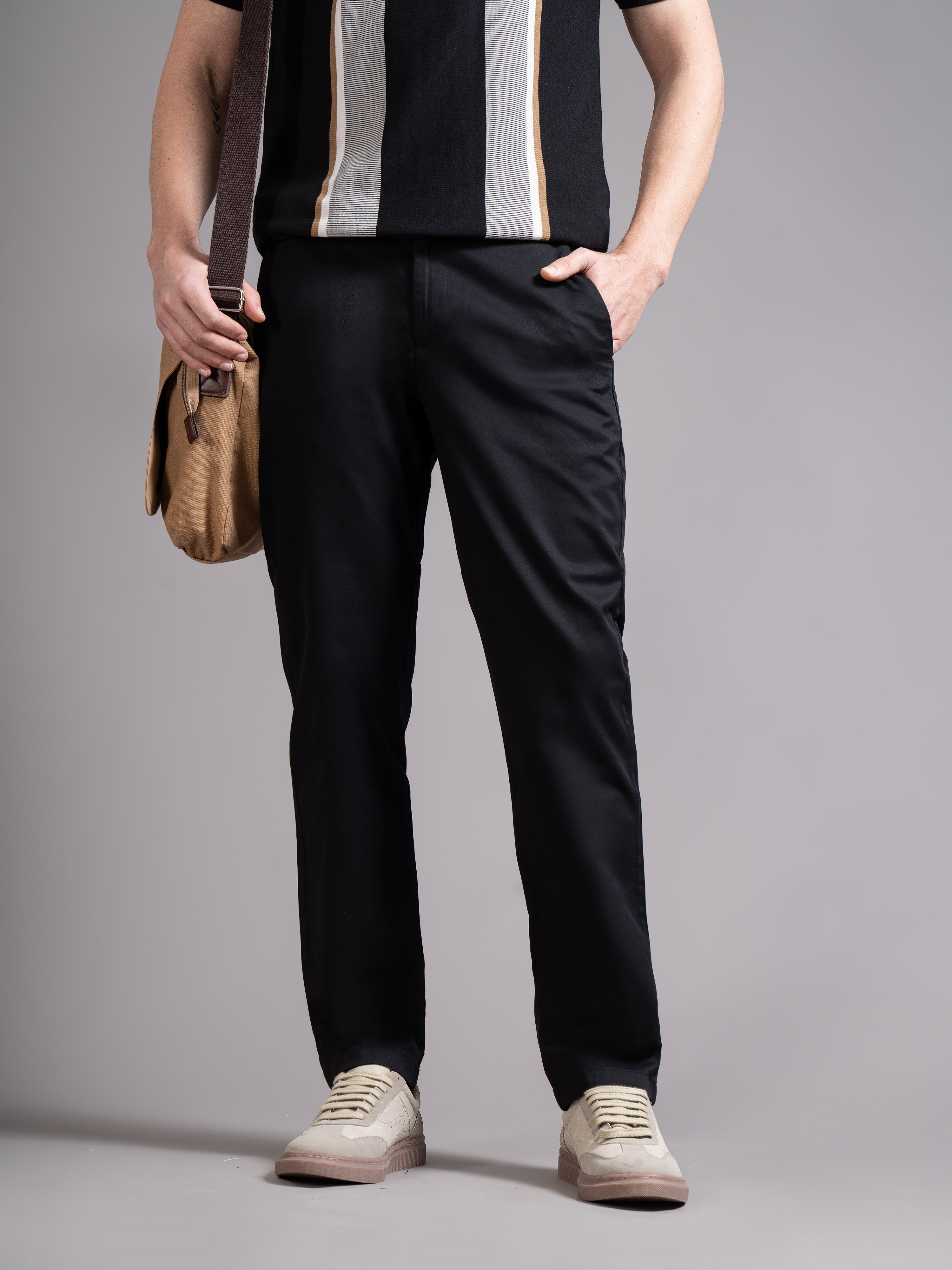 Men Black Smart Slim Fit Chinos
