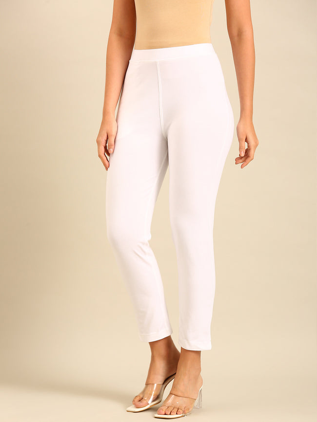 Women White Casual Pants