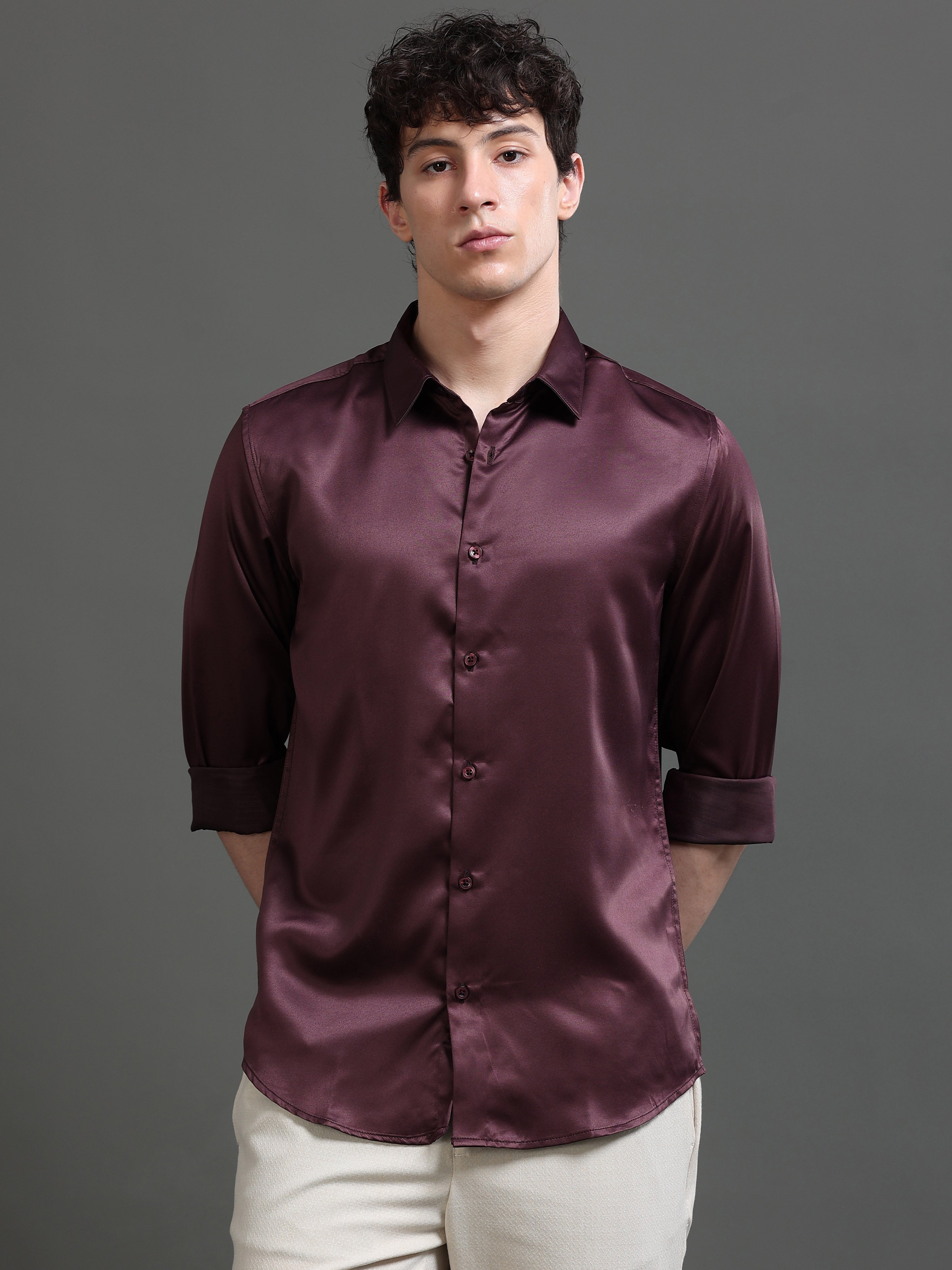 Men Copper Solid Shirt