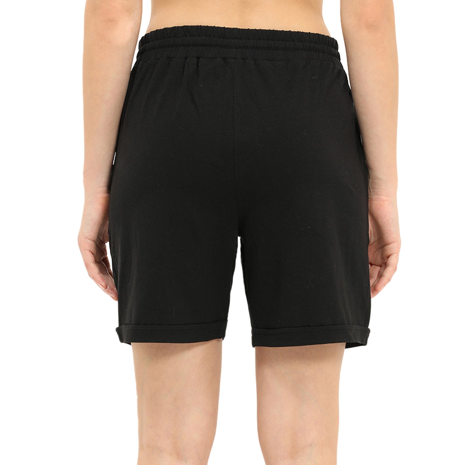 Women Black Thigh Length Shorts