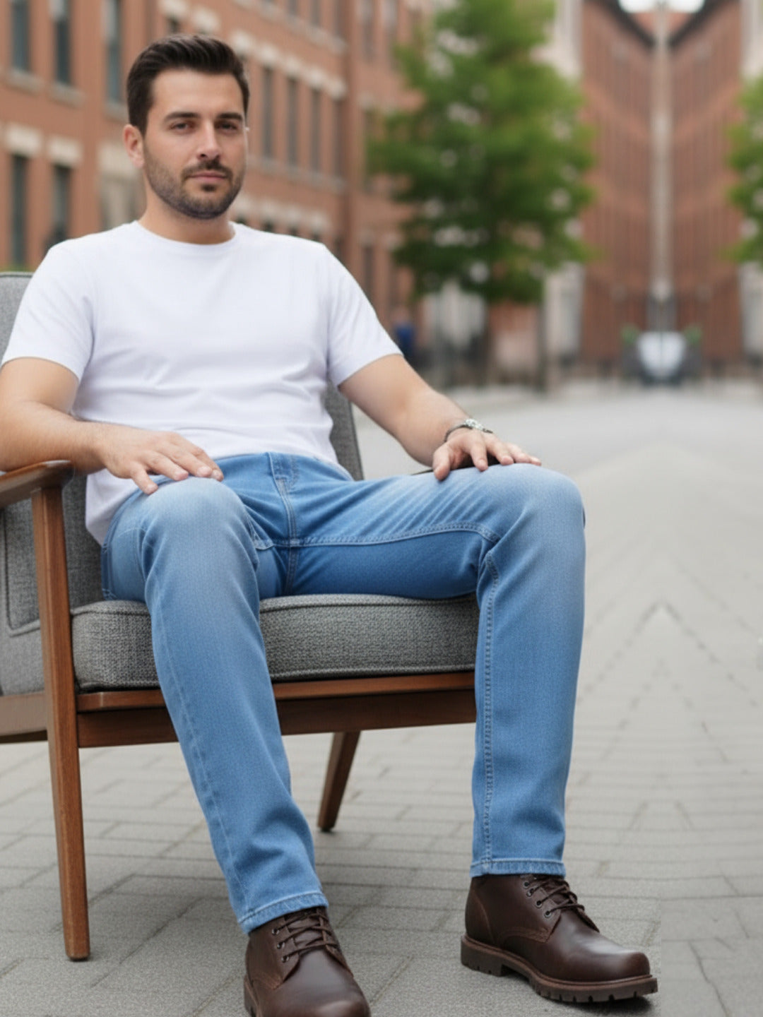 Men Blue Straight Fit Jeans