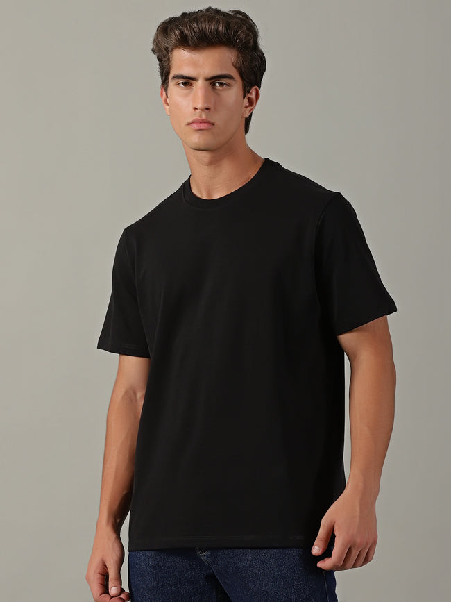 Men Black Basic T-Shirt