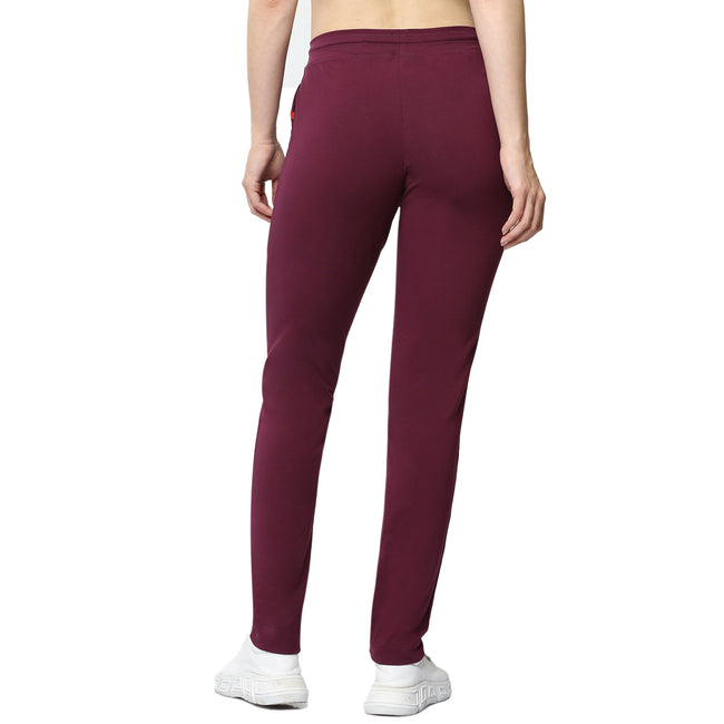 Women Wine Ankle Length Track Pant