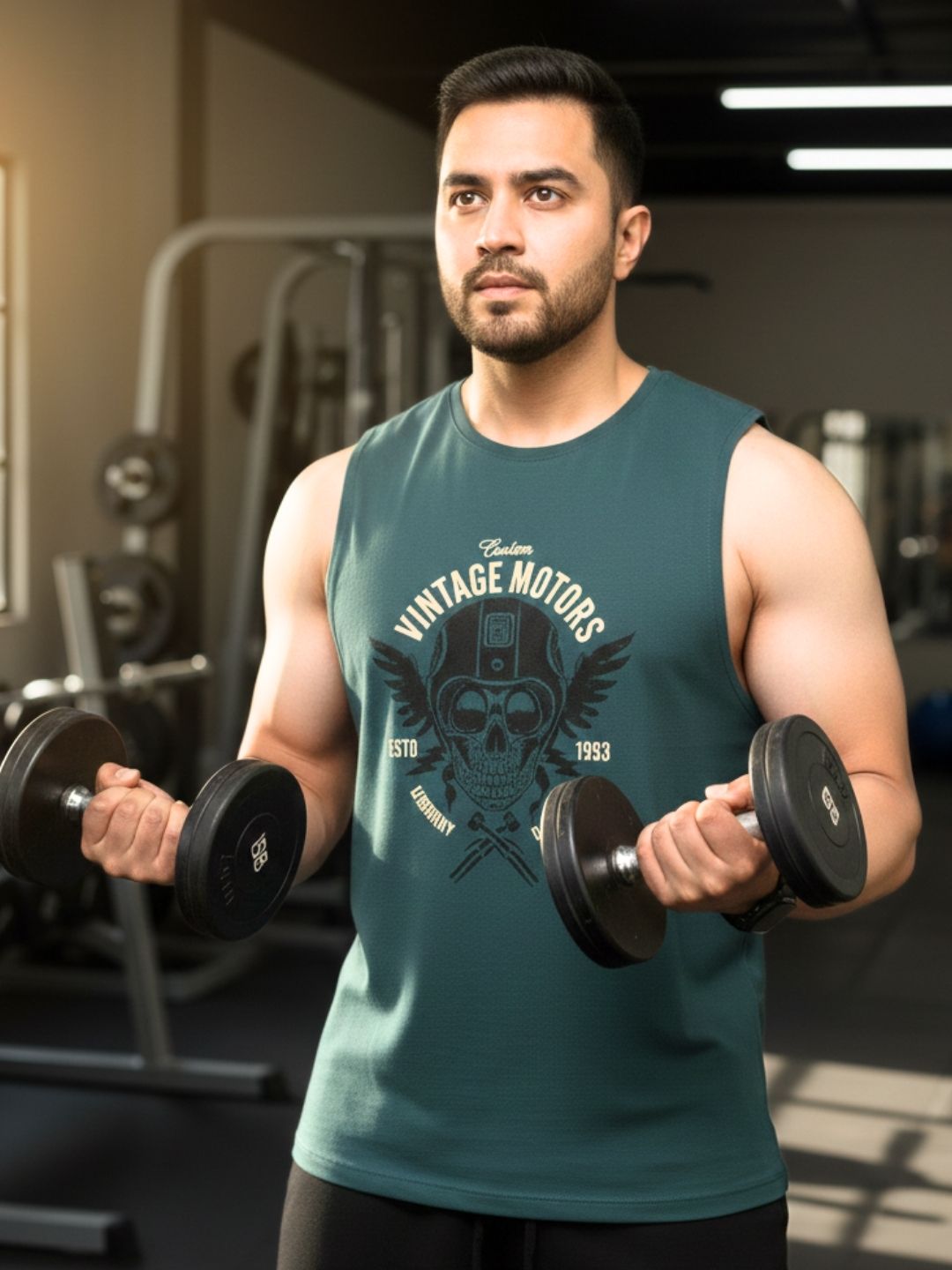 Men Teal Printed T-shirt