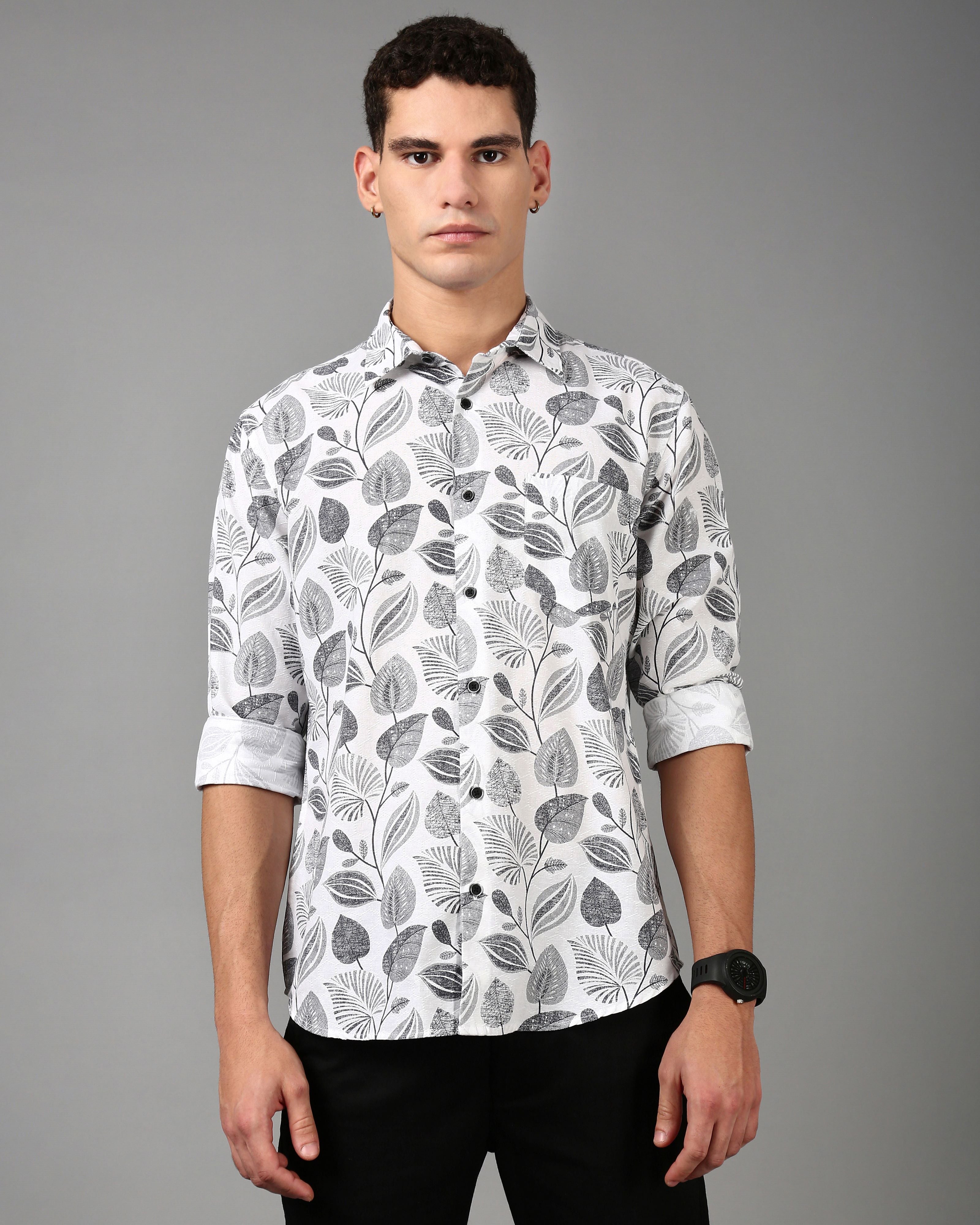Men White Casual Shirt
