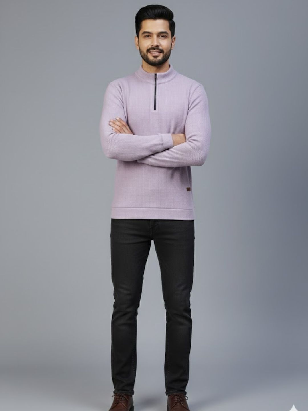 Men Purple Polo Neck T-Shirt