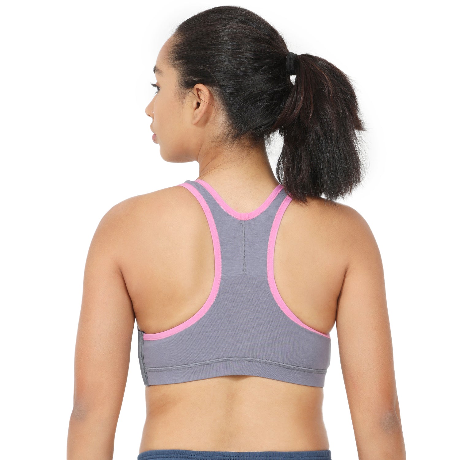 Racer Back Wirefree Removable Pad Side Closure Slip-on Sports Bra