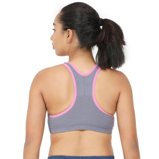Racer Back Wirefree Removable Pad Side Closure Slip-on Sports Bra