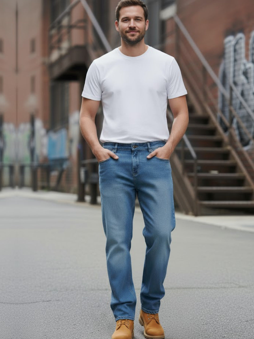 Men Blue Mid-Rise Jeans