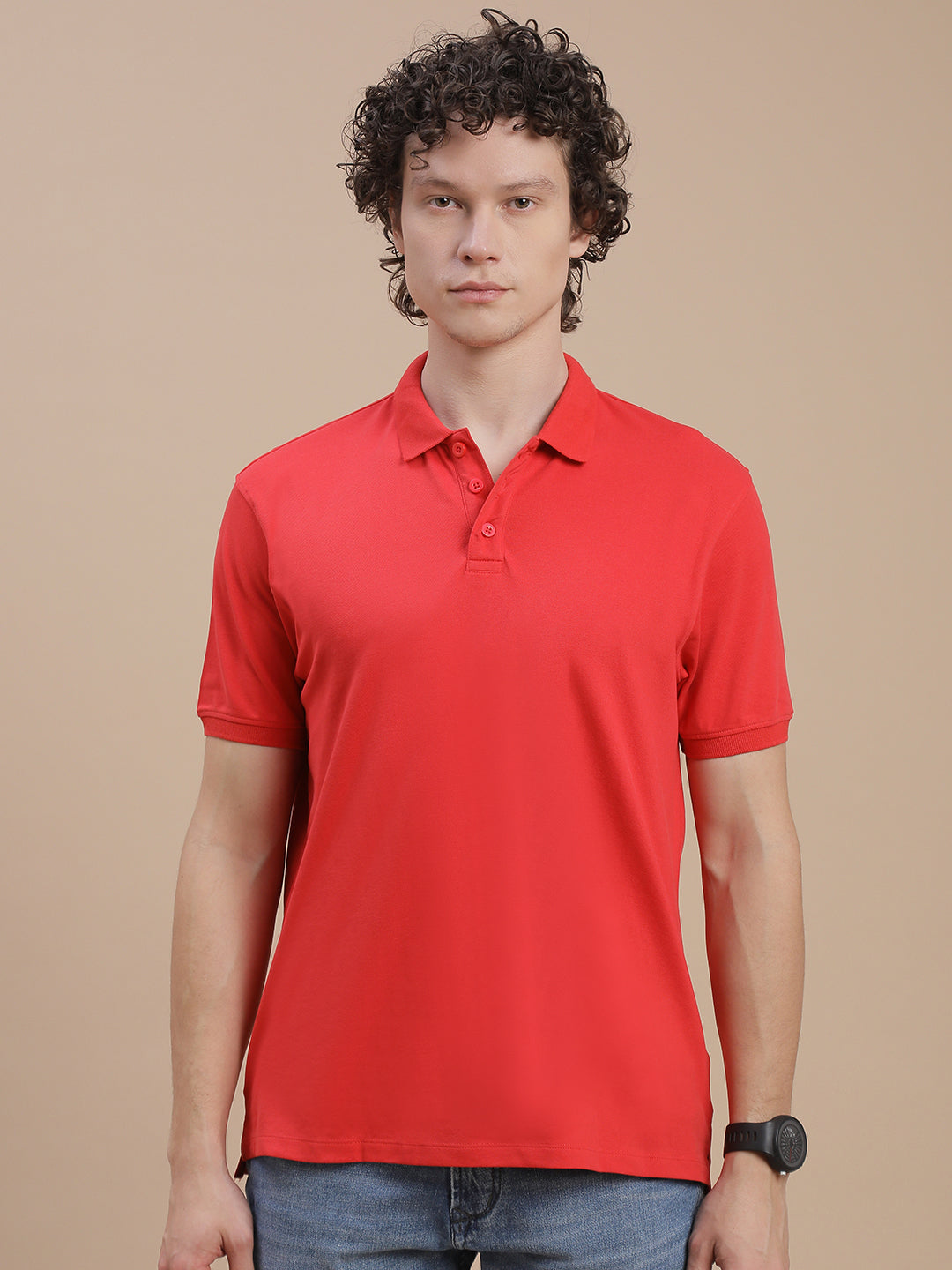 Men Red Regular Fit T-Shirt