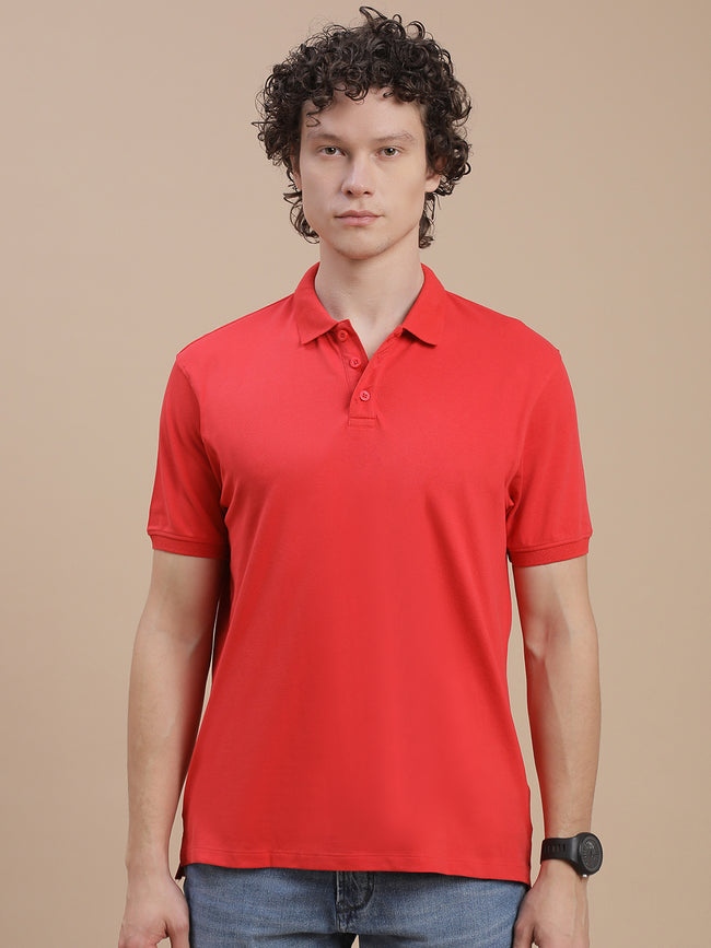 Men Red Regular Fit T-Shirt