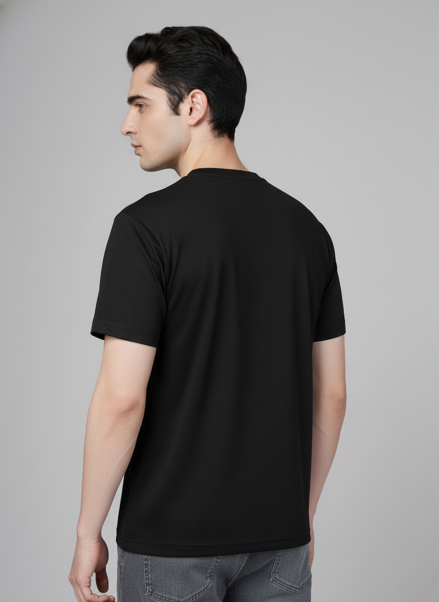 Men Cotton Black Printed Tshirt