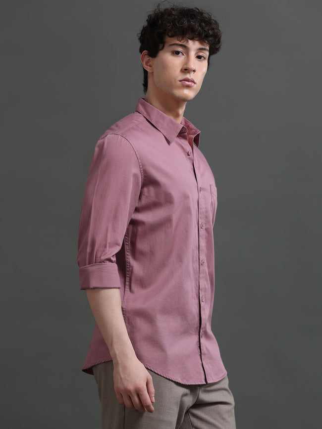 Men Mauve Solid Shirt