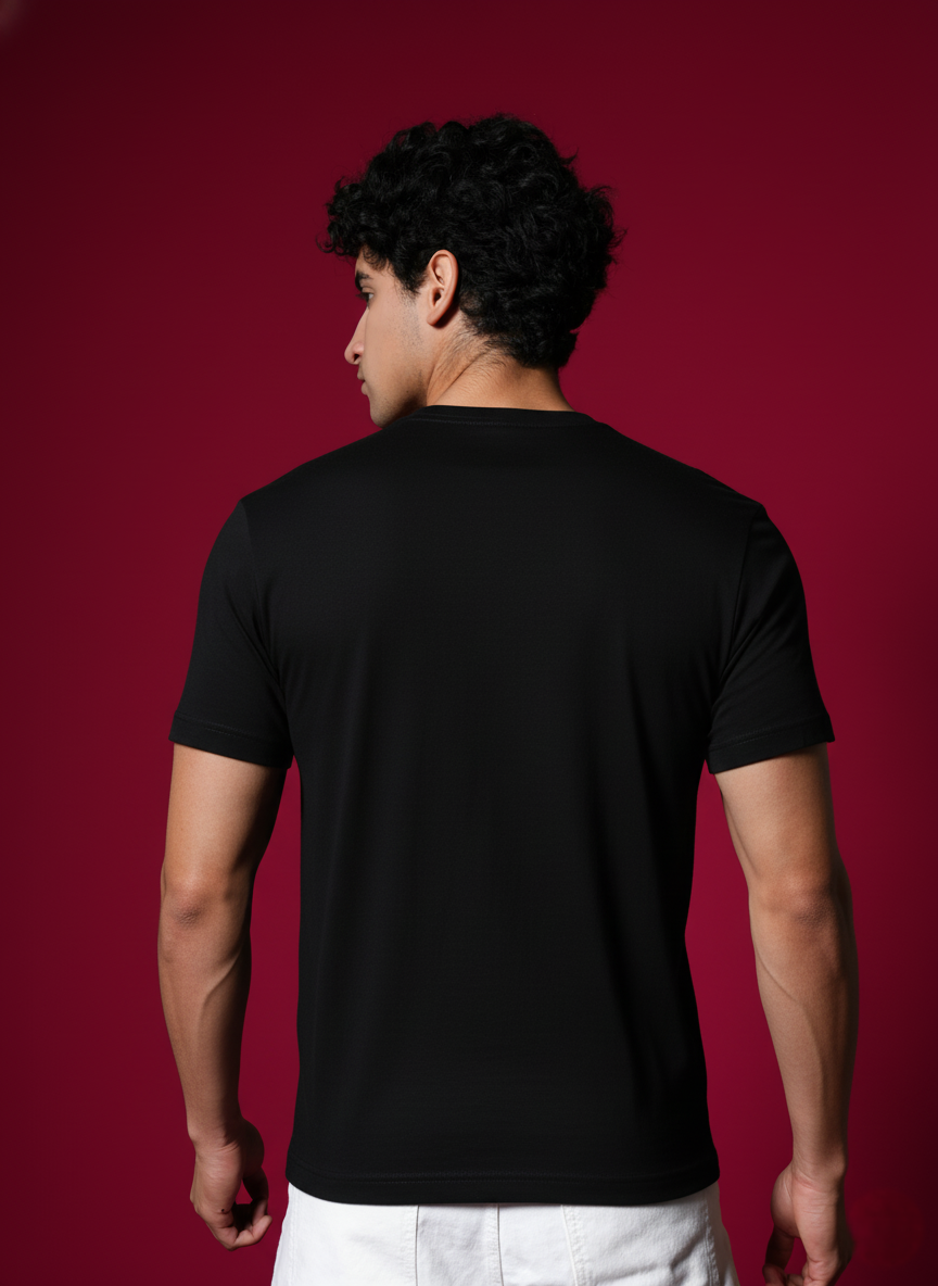 Men Round Neck Cotton T-Shirt