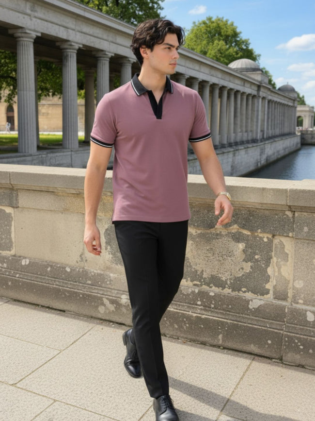 Men Cotton Polo Collar T-Shirt