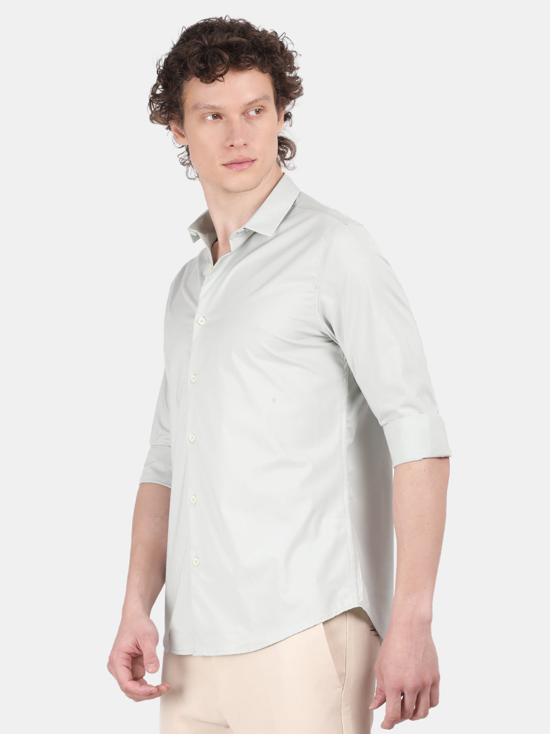 Men Pale blue Slim Fit Spread Collar Full Sleeve Casual Shirt