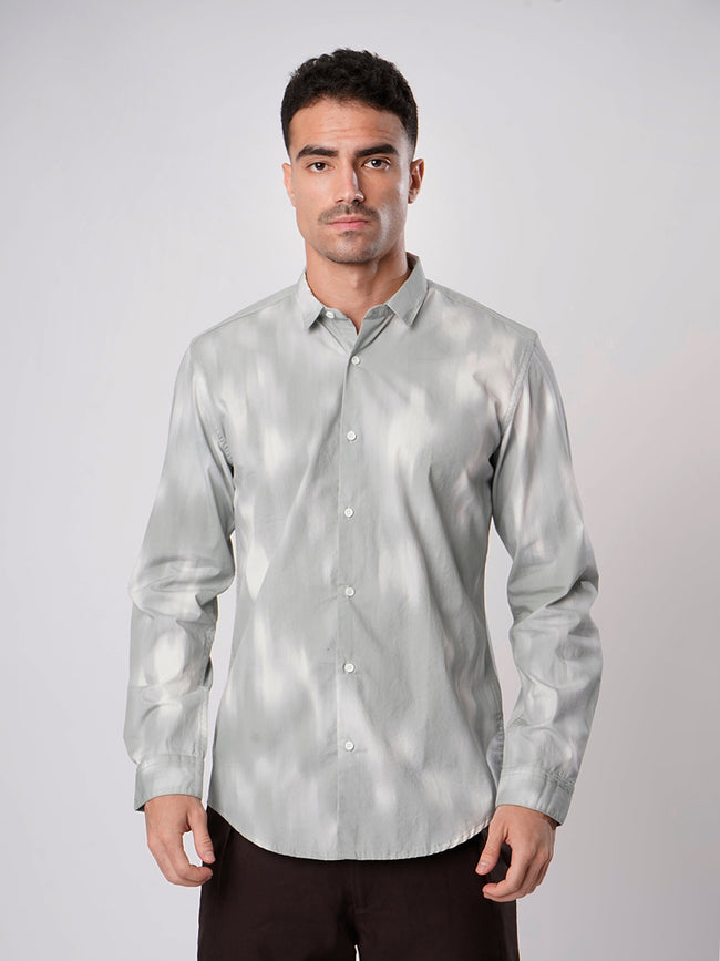 Men Green Abstract Printed Shirt