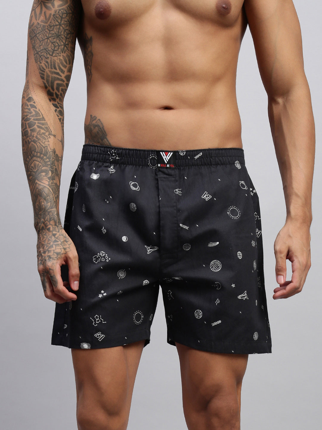Men Pack of 2 Printed Cotton Boxer Shorts