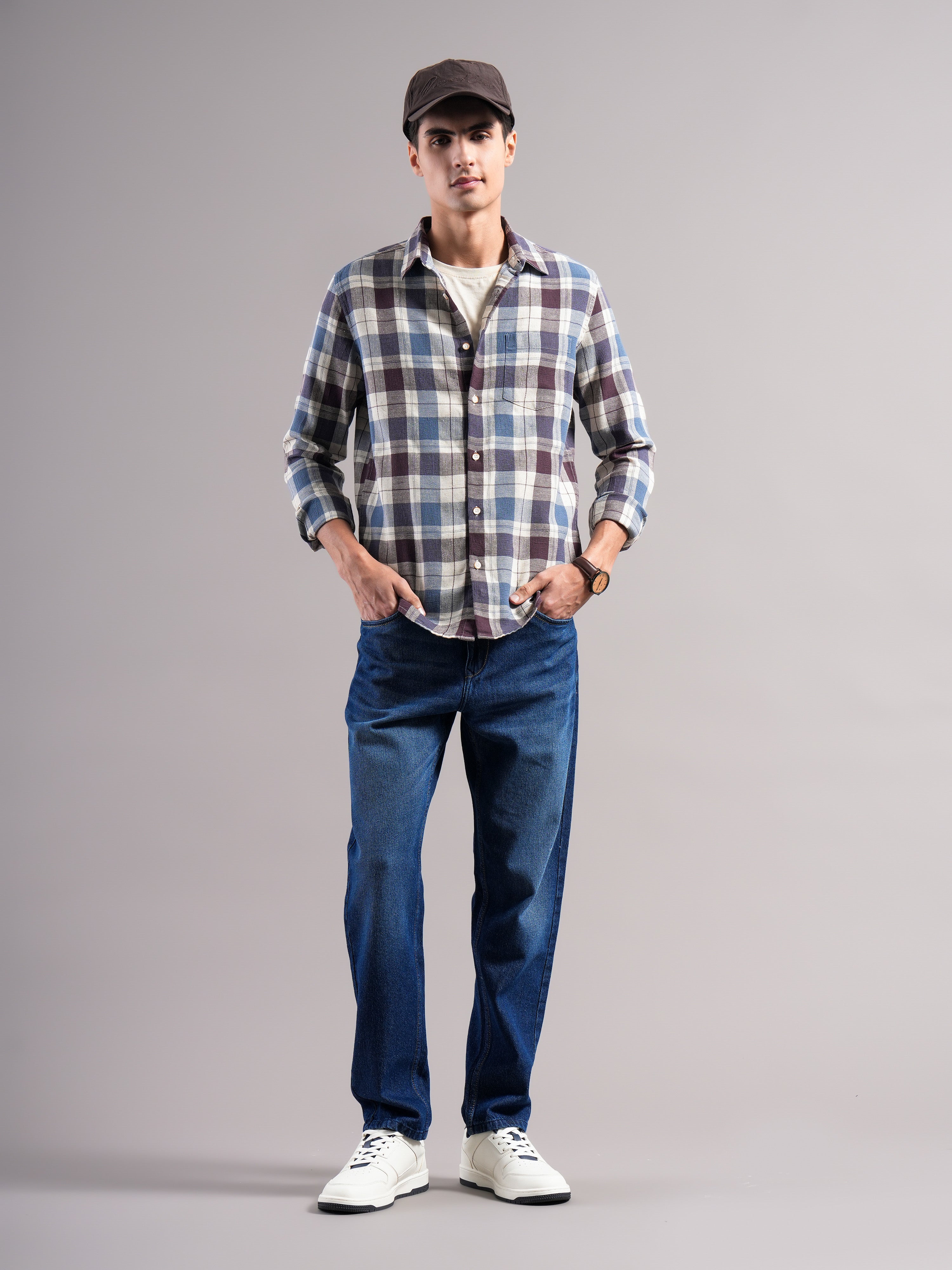 Men Cotton Checked Shirts