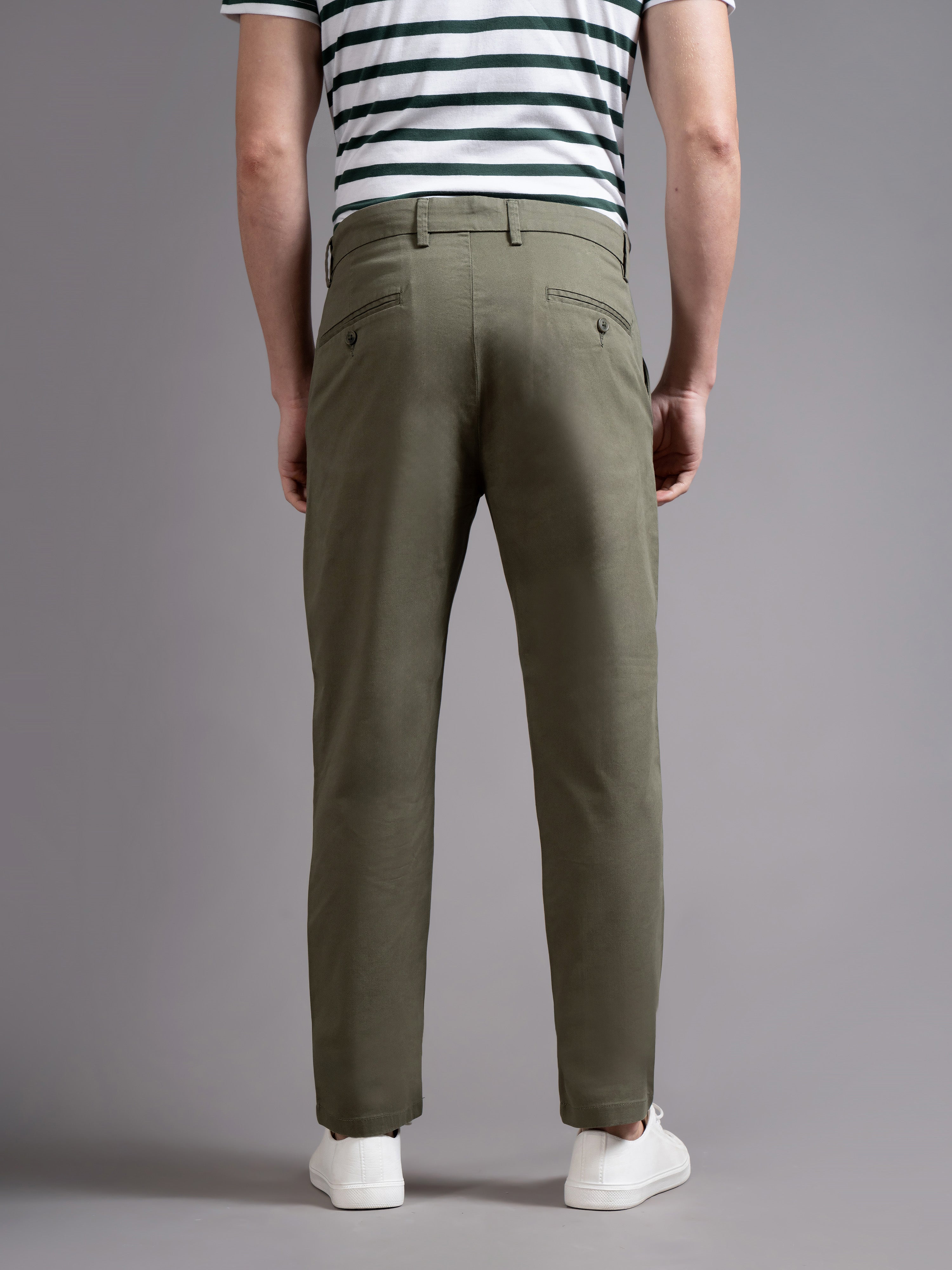 Men Green Smart Slim Fit Chinos