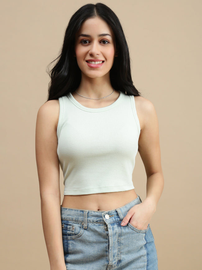 Women Green Casual Top
