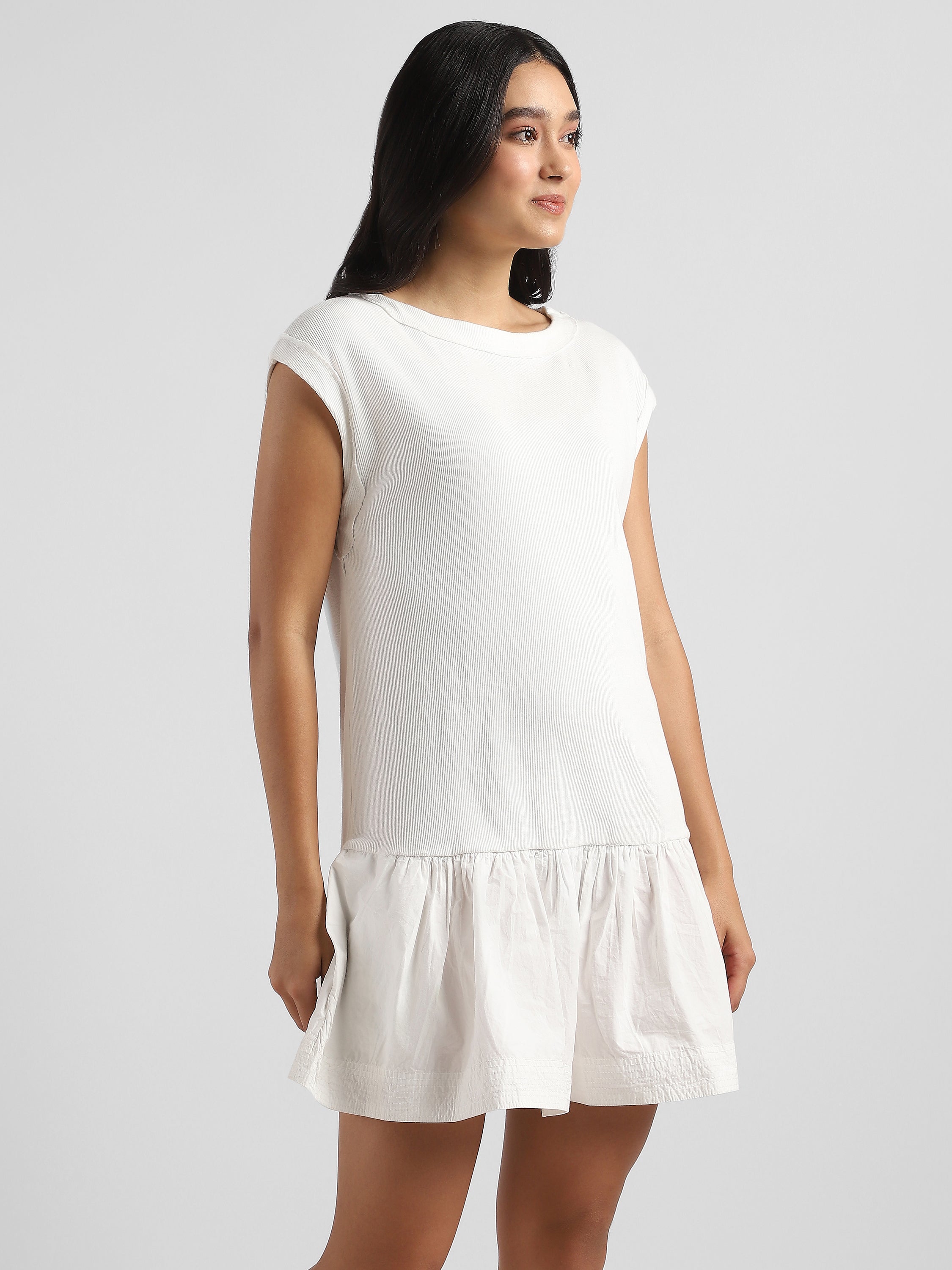 Women White Peplum Dress