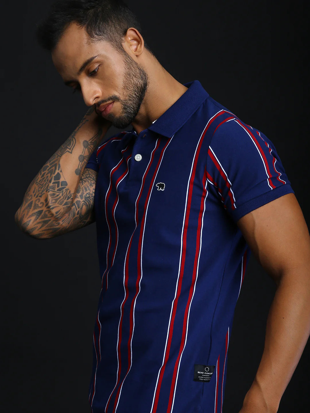 Men Blue Slim Overdyed Polo