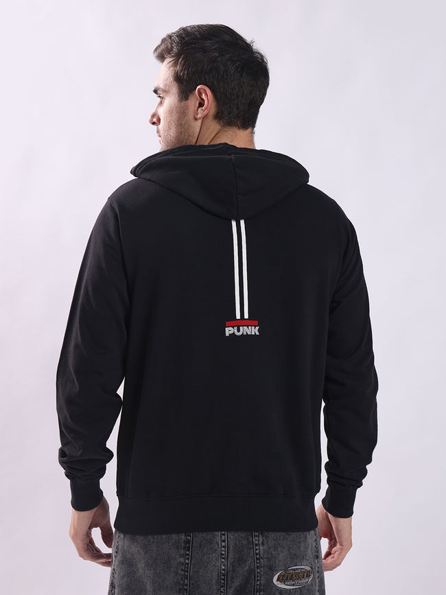 Men Black Cotton Sweatshirt