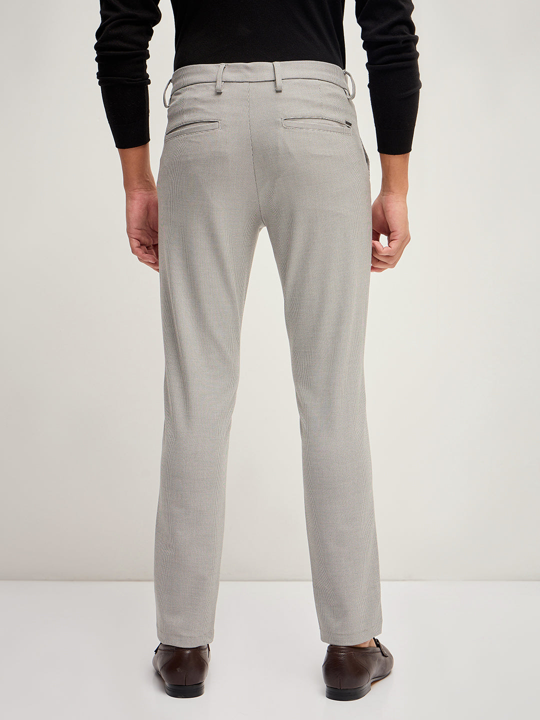 Men Grey 4 Way Stretch Formal Trouser