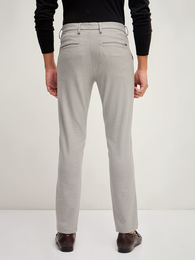 Men Grey 4 Way Stretch Formal Trouser