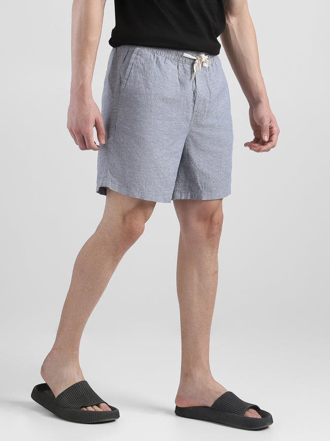 Men Grey Regular Fit Cotton Blend Shorts