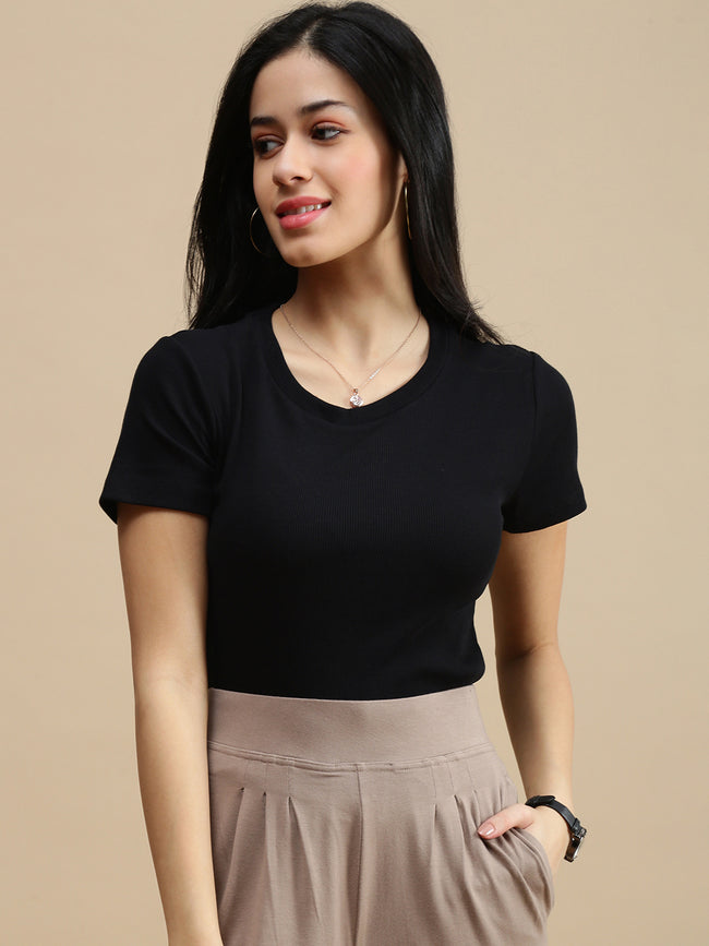 Women Black Casual Top