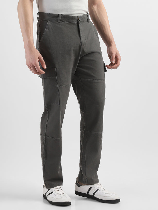 Men Grey Comfort Cargo Pants with 6 Pockets