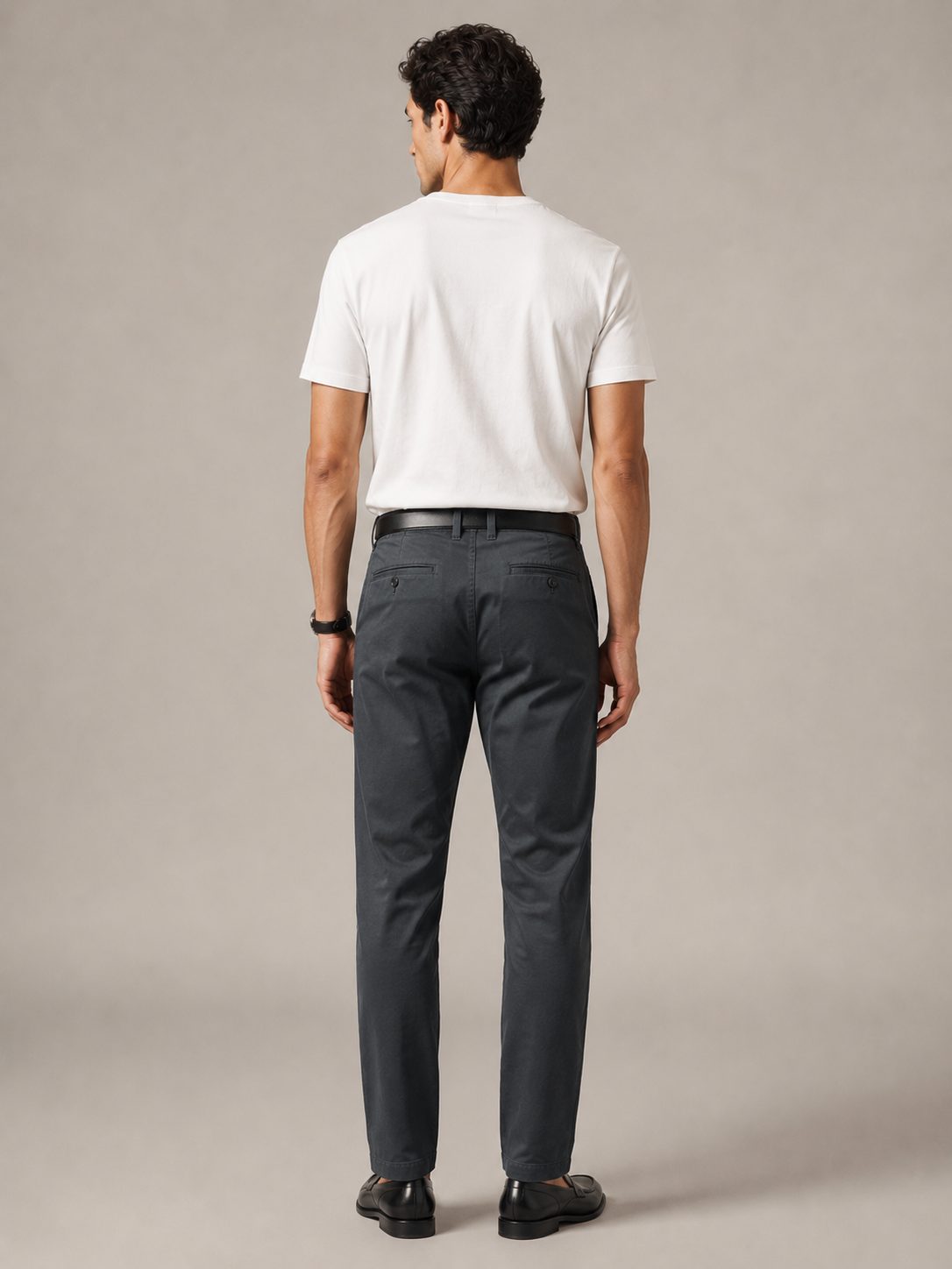 Men Dark Grey Tailored Fit Trousers
