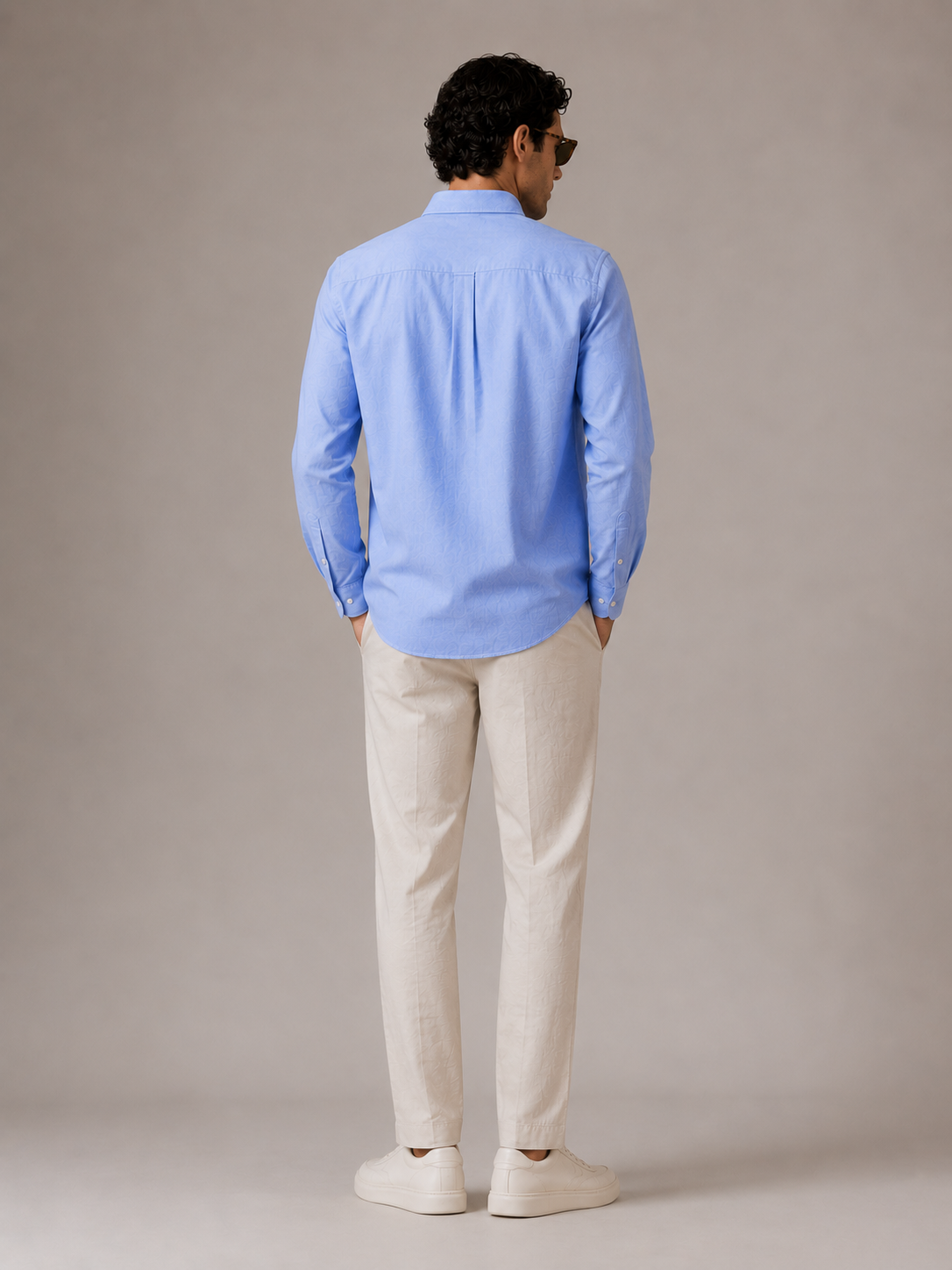 Men Blue Oxford Button Down Shirt