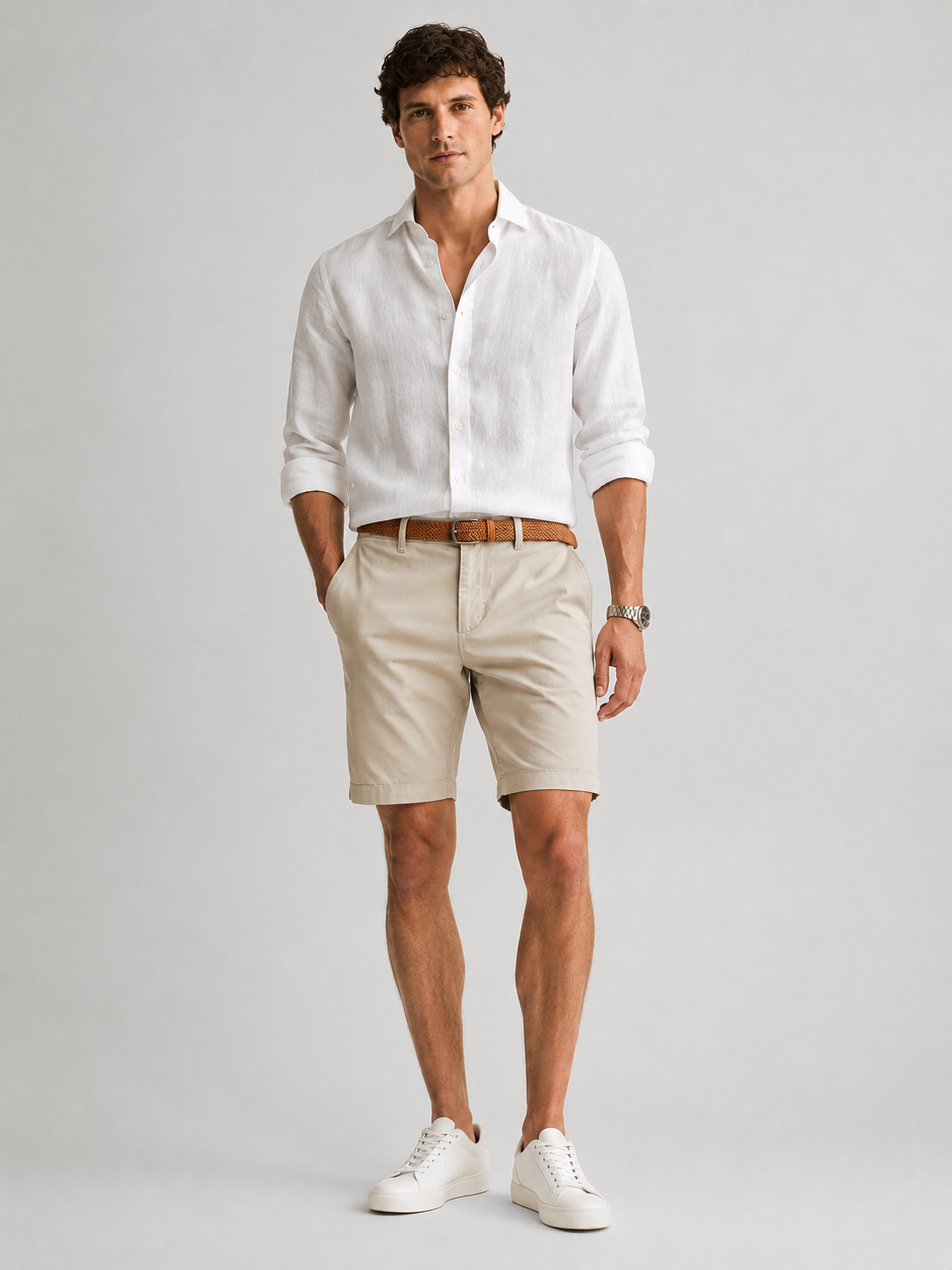Men Beige Everyday Smart Shorts